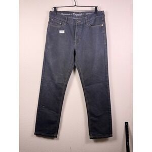 Departed Slim Straight Jeans Mens 33x32 Dark Wash Gray Blue Denim
